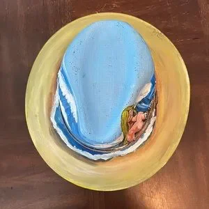 Handpainted mermaid mural hat Accessories | Handpainted Mermaid Mural Hat | Poshmark main image 4
